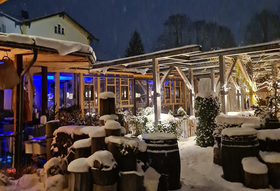 Der Alpenliebe Wein- und Genussgarten im Winter